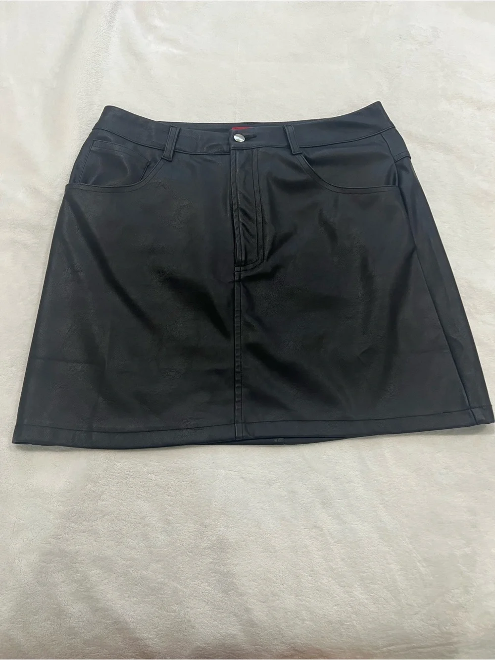 Guess Black Faux Leather Mini Skirt